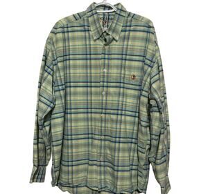Duck Head Classic Oxford Men's‎ Heavy Blue Yellow Long Sleeve Button Shirt XXL